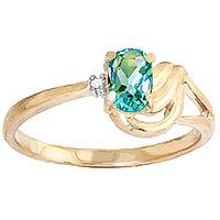 Blue Topaz and Diamond Ring 0.45ct in 9ct Gold