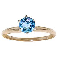 blue topaz crown solitaire ring 065ct in 9ct gold