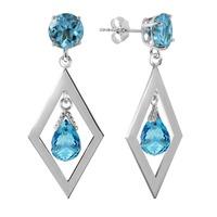 Blue Topaz Kite Drop Earrings 2.4ctw in 9ct White Gold