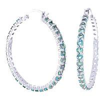 Blue Topaz Metro Hoop Earrings 6.0ctw in 9ct White Gold