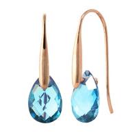 blue topaz briolette drop earrings 60ctw in 9ct rose gold