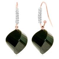 Black Spinel and Diamond Drop Earrings 31.0ctw in 9ct Rose Gold