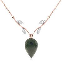 Black Spinel and Diamond Pendant Necklace 12.25ct in 9ct Rose Gold