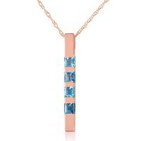 blue topaz bar pendant necklace 035ctw in 9ct rose gold