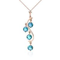 Blue Topaz Dream Catcher Pendant Necklace 2.25ctw in 9ct Rose Gold