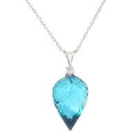 Blue Topaz and Diamond Pendant Necklace 11.25ct in 9ct White Gold