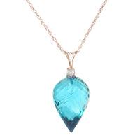 Blue Topaz and Diamond Pendant Necklace 11.25ct in 9ct Rose Gold