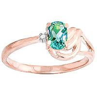 Blue Topaz and Diamond Ring 0.45ct in 9ct Rose Gold