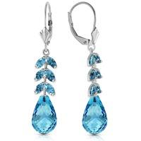 blue topaz briolette drop earrings 112ctw in 9ct white gold