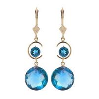 Blue Topaz Drop Earrings 11.6ctw in 9ct Gold