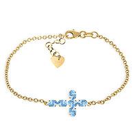 Blue Topaz Adjustable Cross Bracelet 1.7ctw in 9ct Gold