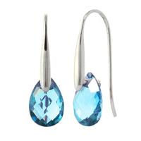 Blue Topaz Briolette Drop Earrings 6.0ctw in 9ct White Gold