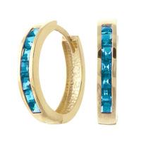 Blue Topaz Huggie Earrings 1.85ct in 9ct Gold