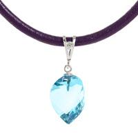 blue topaz and diamond pendant necklace 139ct in 9ct white gold