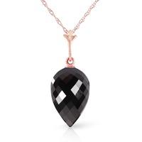 Black Spinel Briolette Pendant Necklace 12.25ct in 9ct Rose Gold