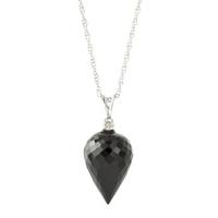 Black Spinel and Diamond Pendant Necklace 12.25ct in 9ct White Gold