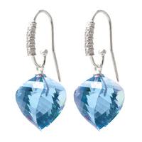 Blue Topaz and Diamond Drop Earrings 27.8ctw in 9ct White Gold