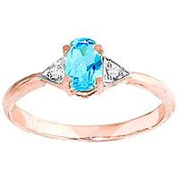 Blue Topaz and Diamond Allure Ring 0.45ct in 9ct Rose Gold