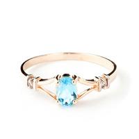 blue topaz and diamond aspire ring 045ct in 9ct rose gold