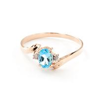 blue topaz and diamond embrace ring 045ct in 9ct rose gold