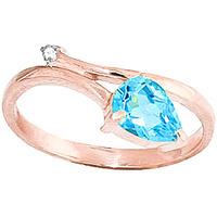 blue topaz and diamond ring 082ct in 9ct rose gold