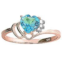 Blue Topaz and Diamond Passion Ring 0.95ct in 9ct Rose Gold
