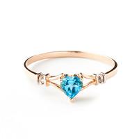 Blue Topaz and Diamond Ring 0.45ct in 9ct Rose Gold