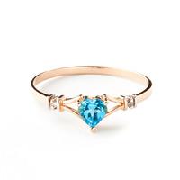 blue topaz and diamond ring 045ct in 9ct rose gold