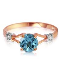 Blue Topaz and Diamond Aspire Ring 1.0ct in 9ct Rose Gold