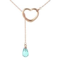 blue topaz briolette pendant necklace 225ct in 9ct rose gold