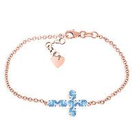 Blue Topaz Adjustable Cross Bracelet 1.7ctw in 9ct Rose Gold