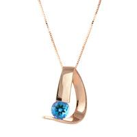 Blue Topaz Arc Pendant Necklace 1.0ct in 9ct Rose Gold