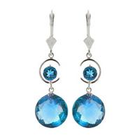 Blue Topaz Drop Earrings 11.6ctw in 9ct White Gold