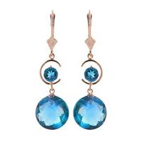 Blue Topaz Drop Earrings 11.6ctw in 9ct Rose Gold