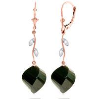 Black Spinel and Diamond Drop Earrings 31.0ctw in 9ct Rose Gold