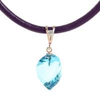 blue topaz and diamond pendant necklace 139ct in 9ct rose gold