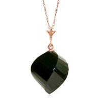 Black Spinel Briolette Pendant Necklace 15.5ct in 9ct Rose Gold