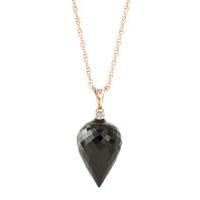 Black Spinel and Diamond Pendant Necklace 12.25ct in 9ct Rose Gold