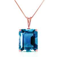 Blue Topaz Pendant Necklace 7.0ct in 9ct Rose Gold