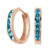 blue topaz huggie earrings 185ct in 9ct rose gold