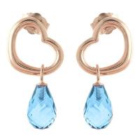 Blue Topaz Stud Earrings 4.5ctw in 9ct Rose Gold