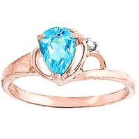 Blue Topaz and Diamond Ring 0.65ct in 9ct Rose Gold