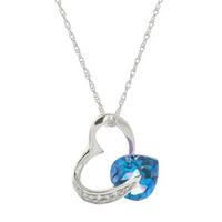 Blue Topaz and Diamond Pendant Necklace 4.5ct in 9ct White Gold