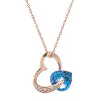 blue topaz and diamond pendant necklace 45ct in 9ct rose gold