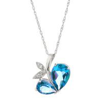 Blue Topaz and Diamond Eternal Pendant Necklace 5.2ctw in 9ct White Gold