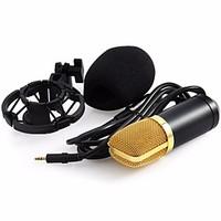 BM-700 Condenser Sound Recording Microphone 3.5mm Unidirectional Pattern White Microfone With Shock Mount