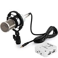 BM-800 Professional Studio Sound Condenser Microphone with Shock Mount Sound Card for Radio Broadcasting Recording