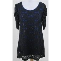 BM: Size 16: Black with blue lining short sparkly dress