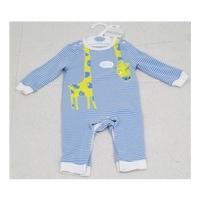 BNWT M&S, age 12-18 months blue & white striped giraffe onesie