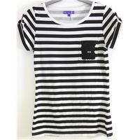 BNWT M&S Limited Collection Girls Black/White Striped T-Shirt*